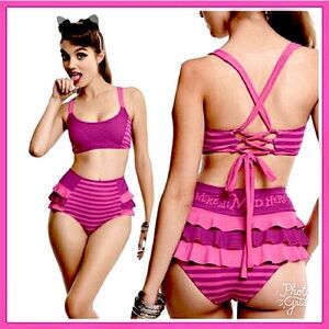 Disney Cheshire Cat bikini swim suit bathing suit